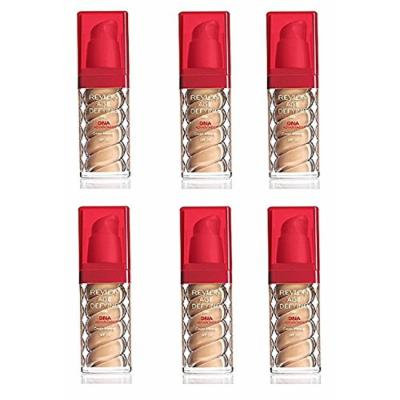 Revlon Foundation with DNA Advantage, Golden Tan, 1 Fl Oz (6 Pack) + FREE Travel Toothbrush, Color May Vary