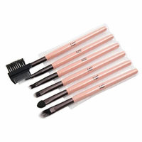 uxcell 5 Sets Soft Foundation Eye Shadow Brow Comb Lip Blush Cosmetic Makeup Brush Kit Set w/ Pouch Bag