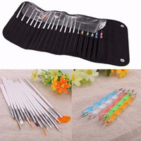 20PCS UV Gel Nail Art Design Set Dotting Painting Drawing Polish Brush Pen Tools