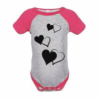 7 ate 9 Apparel Girl's Hearts Wedding Pink Raglan Onepiece - 18 Months