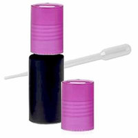 Grand Parfums 6 Black Satin Glass Rollerball Roll-On Bottles with Fuchsia Pink Caps 4ml, 1/8 Oz Dram Bottles for Perfume Fragrance, Aromatherapy, Essential Oils, Lip Gloss/Balm
