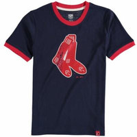 Boston Red Sox Majestic Youth Baseball Stripes Ring T-Shirt - Navy
