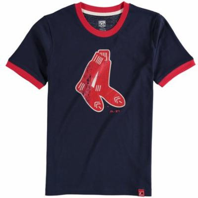 Boston Red Sox Majestic Youth Baseball Stripes Ring T-Shirt - Navy
