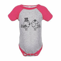 7 ate 9 Apparel Girl's Bird Wedding Pink Raglan Onepiece - 12 Months