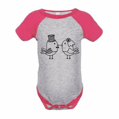 7 ate 9 Apparel Girl's Bird Wedding Pink Raglan Onepiece - 12 Months