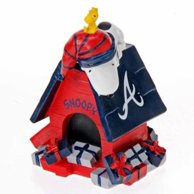 Atlanta Braves Peanuts Holiday Snoopy Dog House Figurine - No Size
