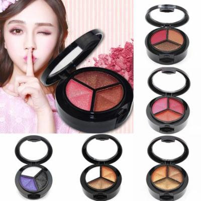 3 Colors Cosmetics Eyeshadow Glitters Shade Makeupwith Brush Mirror GlSTE