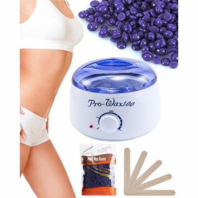 Warmer Wax Heater Hair Removal,Hot Paraffin Wax Pot Warmer Heater Salon Spa Depilatory(300g Lavender flavor Beans)
