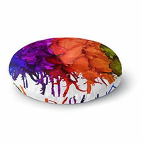KESS InHouse Claire Day Rainbow Splatter Round Floor Pillow, 26