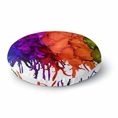KESS InHouse Claire Day Rainbow Splatter Round Floor Pillow, 26