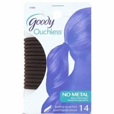 Goody Ouchless Extra Thick Elastics, Brown, 4mm - 2 Pack of 14 Count = 28 Count