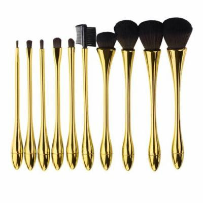 DZT1968 10x Makeup Brushes Set Foundation Powder Eyeshadow Eyeliner Lip Brush Tools Gold