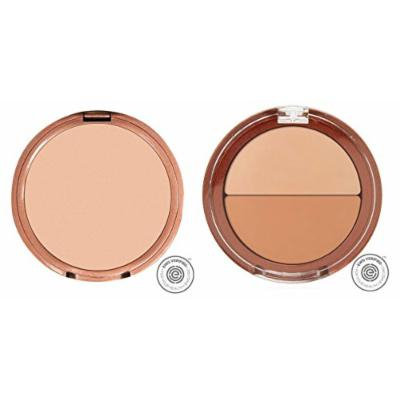 Mineral Fusion Pressed Powder Foundation Cool 2 and Mineral Fusion Compact Concealer Duo Cool Shade Bundle with Mango Juice Extract, White Tea Leaf Extract, and Shea Butter, 0.32 oz. and 0.11 oz. each