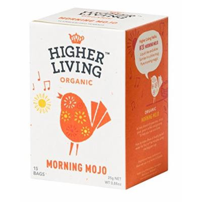 Higher Living, Organic Morning Mojo Tea, 15 Count Tea Bags, Pack of 4