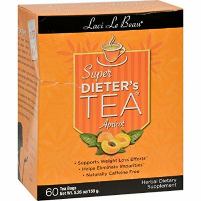 2 Pack of Laci Le Beau Super Dieter s Tea Apricot - 60 Tea Bags - Supports Weight Loss Efforts - Helps Eliminate Impurities