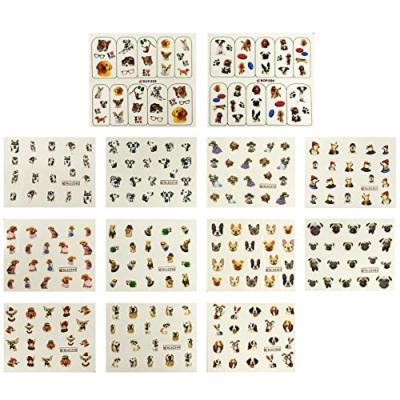Wrapables Art, Water Nail Decals (13 Sheets), Dogs
