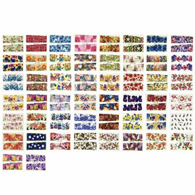 Wrapables Colorful Floral Art Water Nail Decal (50 Sheets)