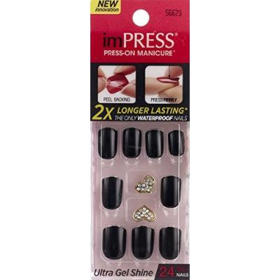NEW 2015 KISS imPRESS TEXT APPEAL 2x Longer Lasting Short Nails by Broadway Press-On Manicure Nails by Broadway