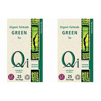 (2 Pack) - Qi - Organic Green Tea | 25 Bag | 2 PACK BUNDLE
