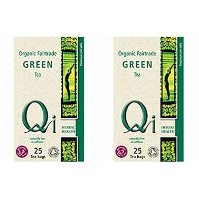 (2 Pack) - Qi - Organic Green Tea | 25 Bag | 2 PACK BUNDLE