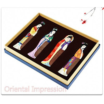 Hand painted Wooden Comb,Chinese style features, The Four Beauties,Party Gift,Meeting Gift,Featured Gift,Gift Package,Collection