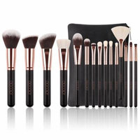 Makeup Brushes Rose Gold, Docolor 15 Pcs Classic Goat Bristles Makeup Brush Set Kit with Cosmetic Case