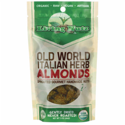 Living Nutz Old World Italian Herb Almonds 3 oz Pkg