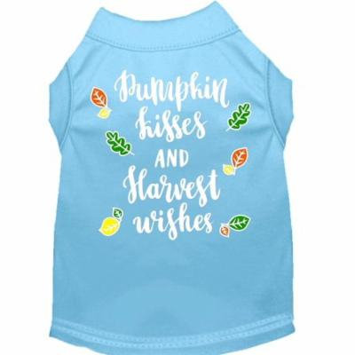 Pumpkin Kisses Screen Print Dog Shirt Baby Blue Sm (10)