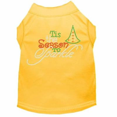 Tis The Season To Sparkle Rhinestone Dog Shirt Yellow Xxl (18)