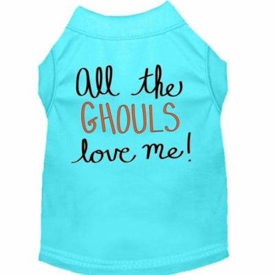 All The Ghouls Screen Print Dog Shirt Aqua Xxxl (20)