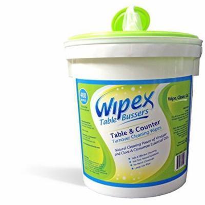 Wipex Table Bussers - Natural Table & Counter Cleaning Wipes with Vinegar, Propolis, Clove and Cinnamon Oil, 400 Count