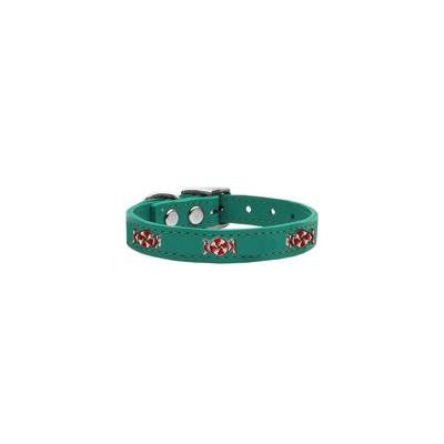 Peppermint Widget Genuine Leather Dog Collar Jade 18