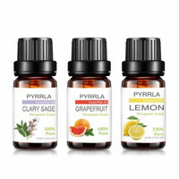 Essential Oils Set-3 Pack Aromatherapy Essential Oil Mood Enhancer(Lemon,Clary Sage,Grapefruit)