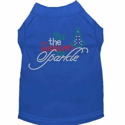 Tis The Season To Sparkle Rhinestone Dog Shirt Blue Xl (16)