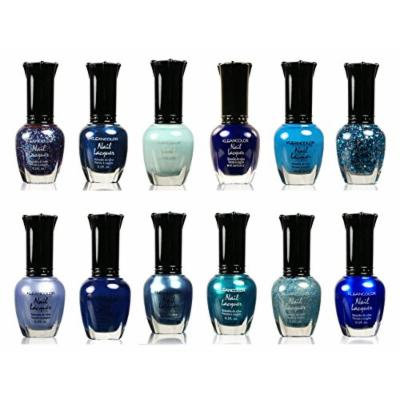 Kleancolor Assorted Nail Colors Set Perfect Gift For Loved One Pastel, Metallic, Blue, Pink, Neon, And Purple (12 PIECES, BLUE)
