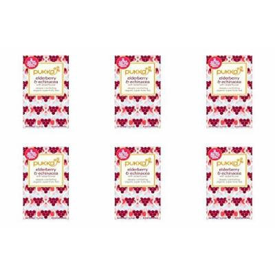 (6 PACK) - Pukka Elderberry & Echinacea Tea| 20 Bags |6 PACK - SUPER SAVER - SAVE MONEY