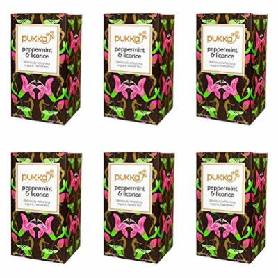 (6 PACK) - Pukka Peppermint & Licorice Tea| 20 Bags |6 PACK - SUPER SAVER - SAVE MONEY