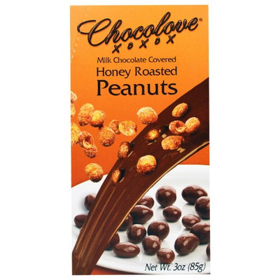 Chocolove, Milk Chocolate Covered Honey Roasted Peanuts, 3 oz(pack of 6)