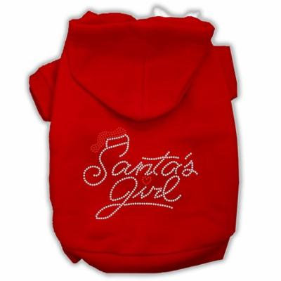 Santa's Girl Rhinestone Dog Hoodie Red Xxxl(20)