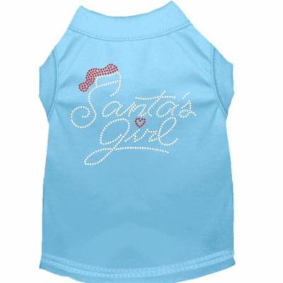 Santa's Girl Rhinestone Dog Shirt Baby Blue Lg (14)