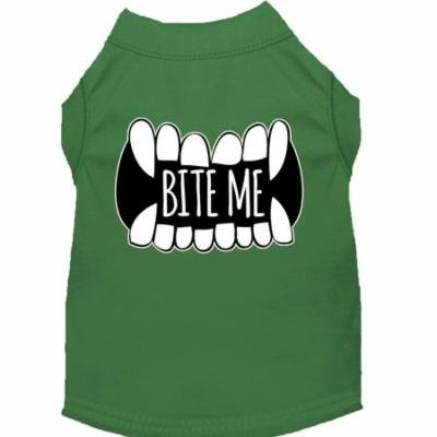 Bite Me Screen Print Dog Shirt Green Xl (16)