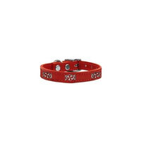 Peppermint Widget Genuine Leather Dog Collar Red 22
