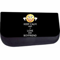 Keep Calm and I Love My Boyfriend - Medium Sized Nylon-Lined Cosmetic Case - Love/ Valentine's Day Gift
