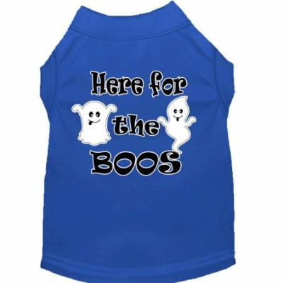 Here For The Boos Screen Print Dog Shirt Blue Lg (14)