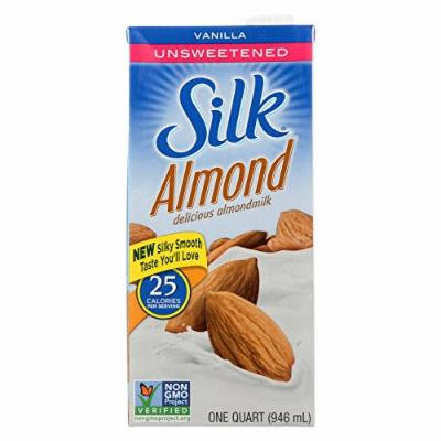 Silk Pure Almond Milk - Unsweetened Vanilla - Case of 6 - 32 Fl oz.