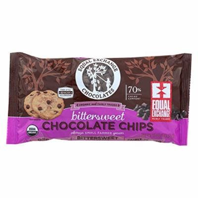 Equal Exchange Organic Bittersweet Chocolate Chips - Bittersweet Chocolate Chips - Case of 12 - 10 oz.