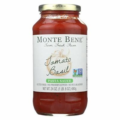 Monte Bene Pasta Sauce - Tomato Basil - Case of 6 - 24 Fl oz.