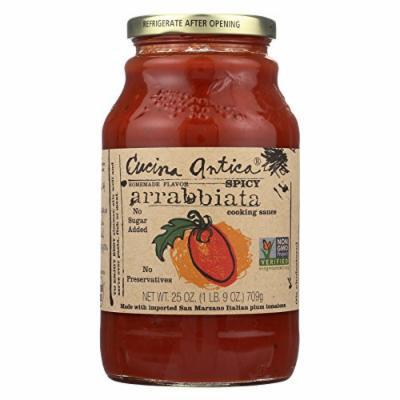 Cucina Antica Spicy Arrabbiata Cooking Sauce - Case of 12 - 25 oz.