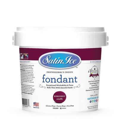 Satin Ice Burgundy Fondant, Vanilla, 5 Pounds