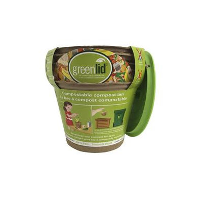 Greenlidâ ¢ Starter Pack 5 Greenlid Compostable Compost Bins with Reusable Lid